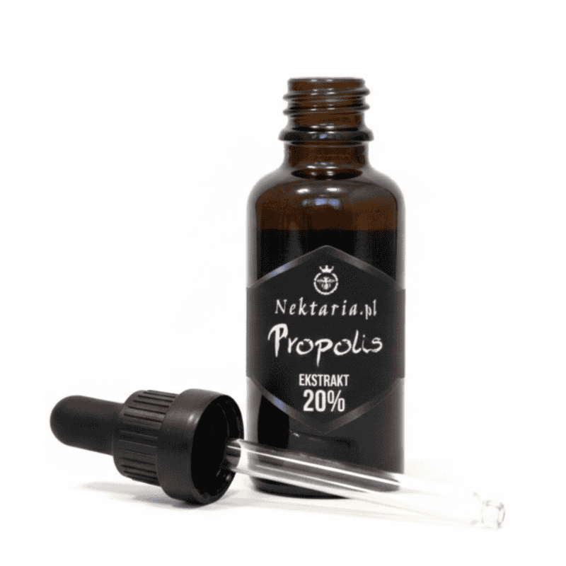 propolis-bezalkoholowy-ekstrakt-20%-Nektaria Propolis bezalkoholowy 20% ekstrakt Nektaria 50ml butelka z kroplomierzem