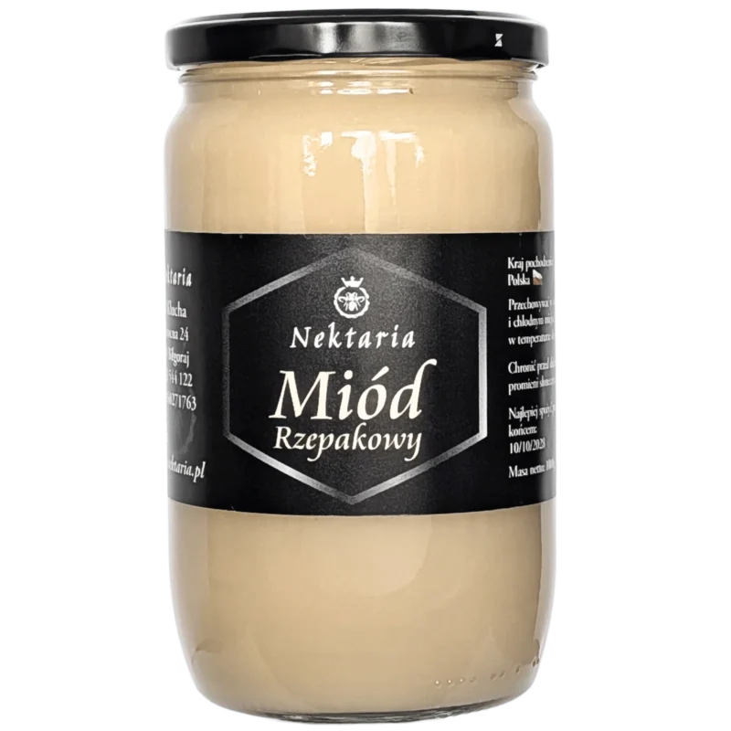 Kremowy miód rzepakowy 1000g z pasieki nektaria