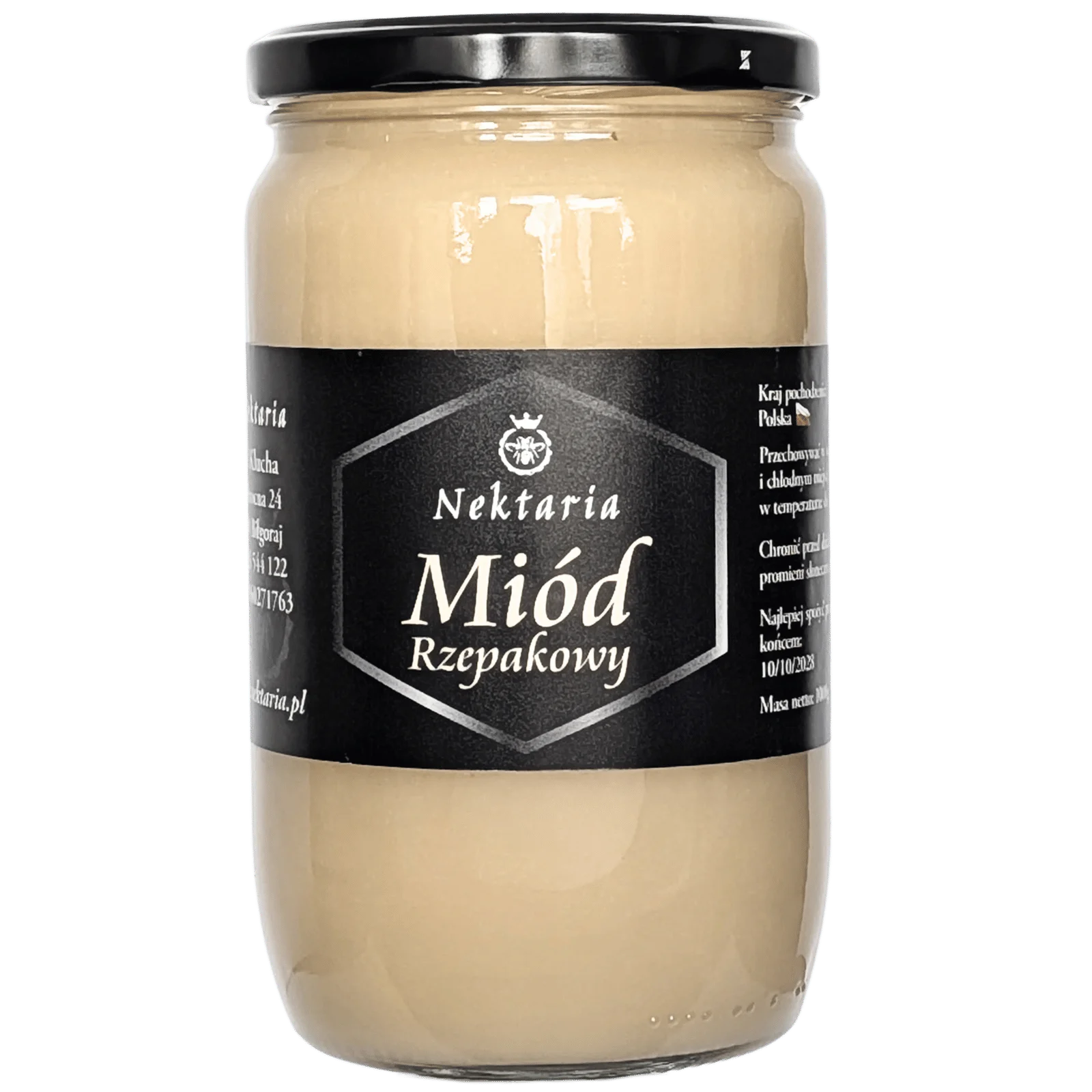 Kremowy miód rzepakowy 1000g z pasieki nektaria